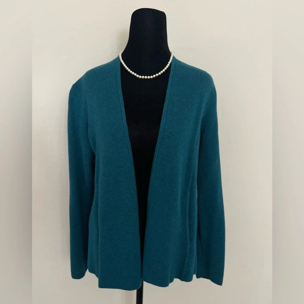 Talbots Teal Open-Front Cardigans - Picture 1 of 14